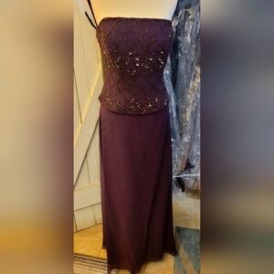 Elegant Purple Strapless Dress